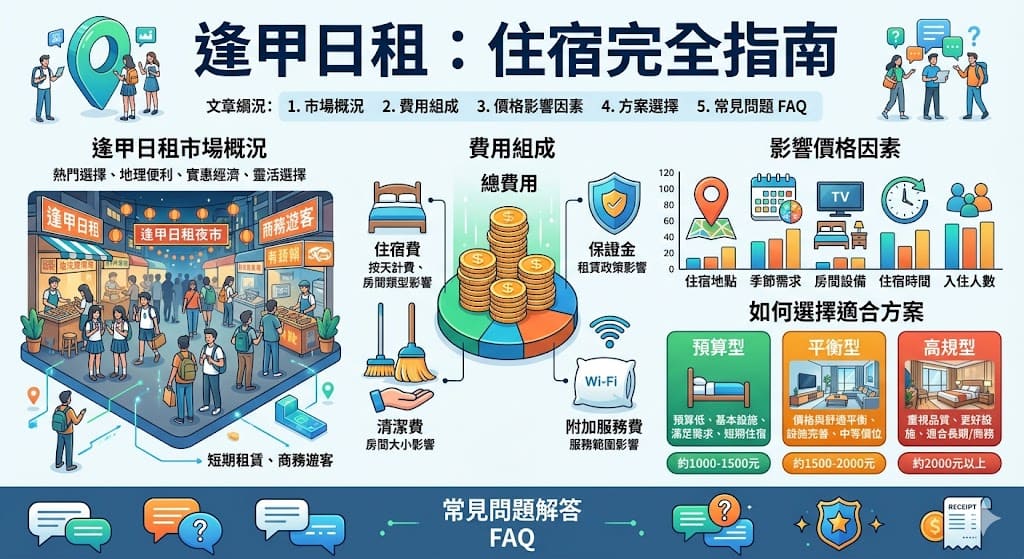 逢甲日租在台中地區成為熱門選擇，尤其是學生與短期遊客的需求不斷增加。了解逢甲日租的價格組成與影響因素，對於計畫在該區住宿的人來說至關重要。無論是預算型、平衡型或高規型的日租方案，選擇合適的住宿不僅能提高旅行體驗，也能幫助您合理控制費用。本文將帶您全面解析逢甲日租市場，並提供選擇日租房間的實用建議。